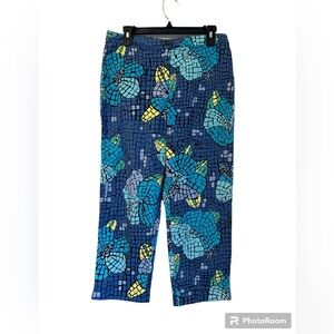 Lilly Pulitzer vintage Crop Straight Leg Pants Women’s 10 Stained Glass vacation